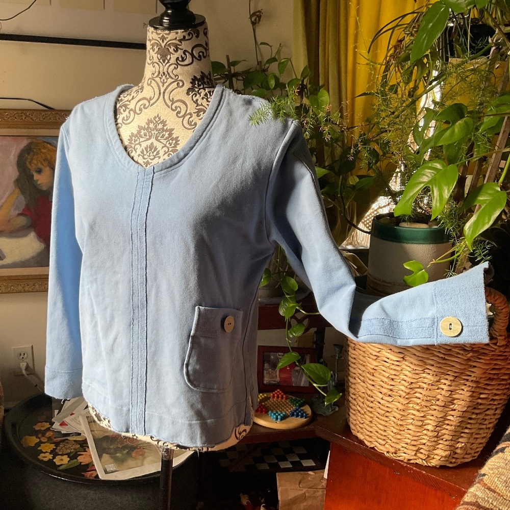 Habitat clothes to live in Terry Pull over in periwinkle blue SM